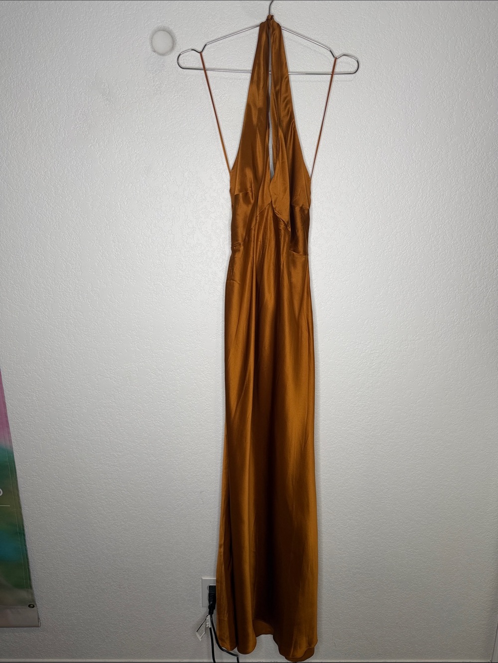 New Reformation Daniela Silk Maxi Dress Copper Size 12 - Picture 2 of 16